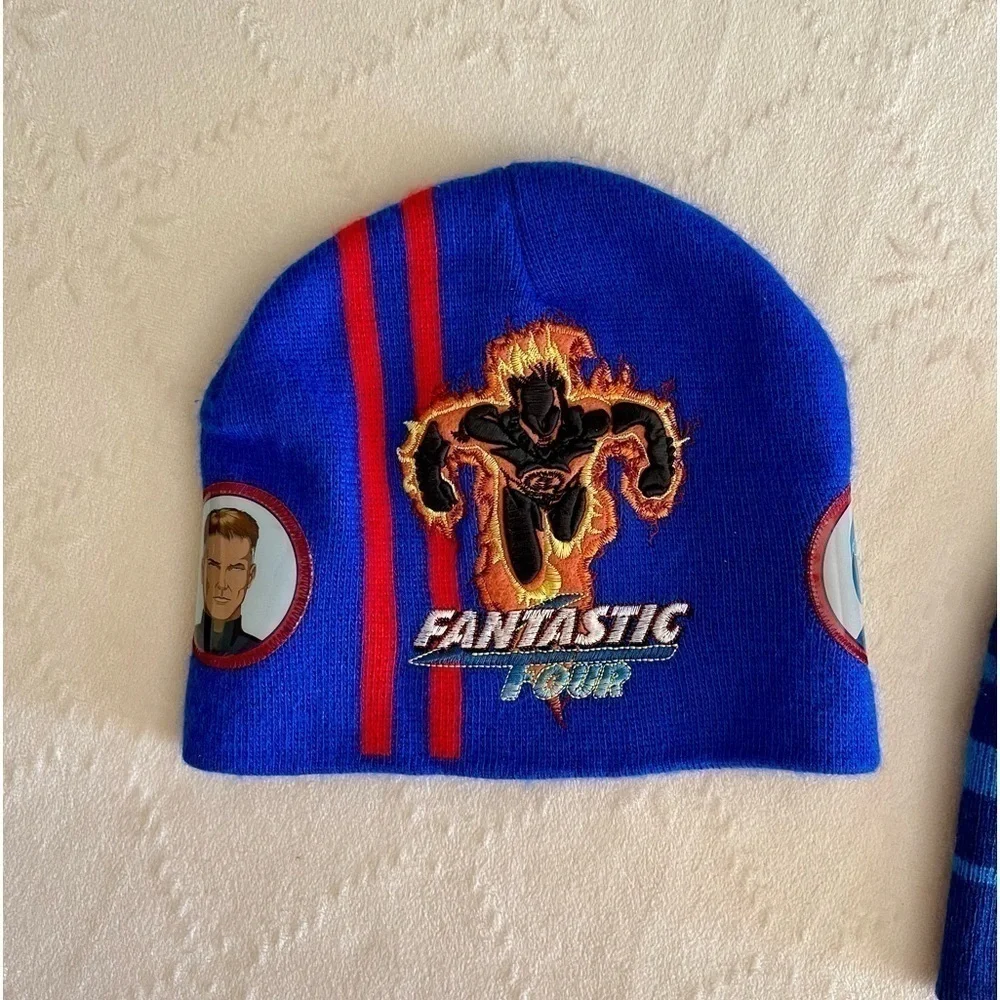NWOT, FANTASTIC FOUR & NINTENDO, BOYS SOCK HATS. ONE SIZE.